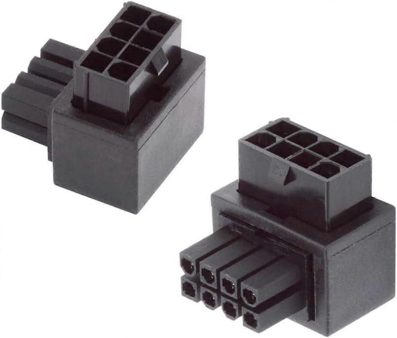 2 Packs 90 Degree Up Down Angled ATX 8P EPS Male to Female Power Header Adapter for CPU 12V