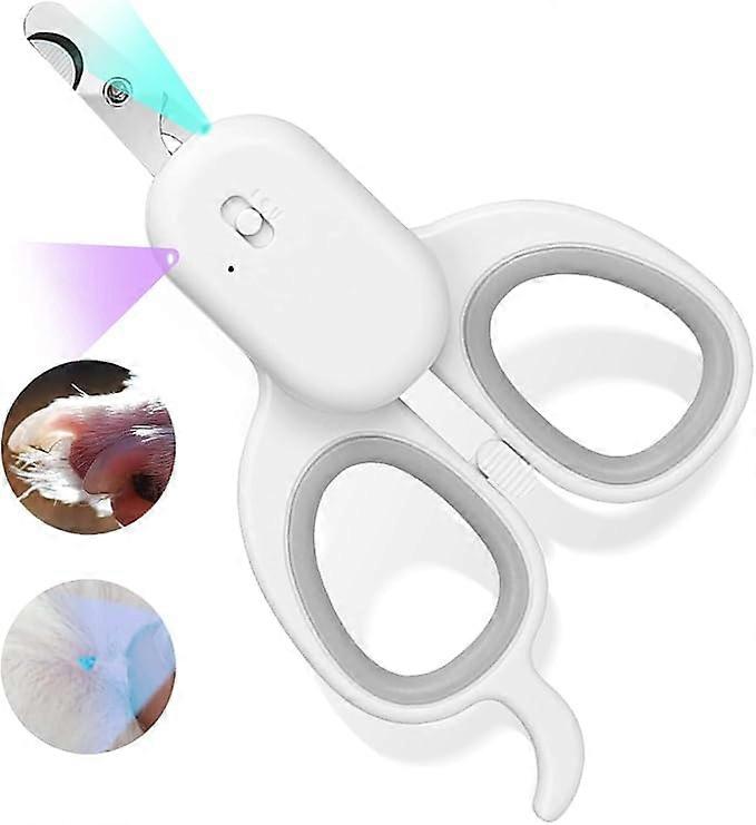 Pet Nail Clipper with LED & -U-V Light, Cat Claw Trimmer with Ultra Bright LED Light for Nail Bloodline to Avoid Over Cutting, Sharp Angled Blade Groo