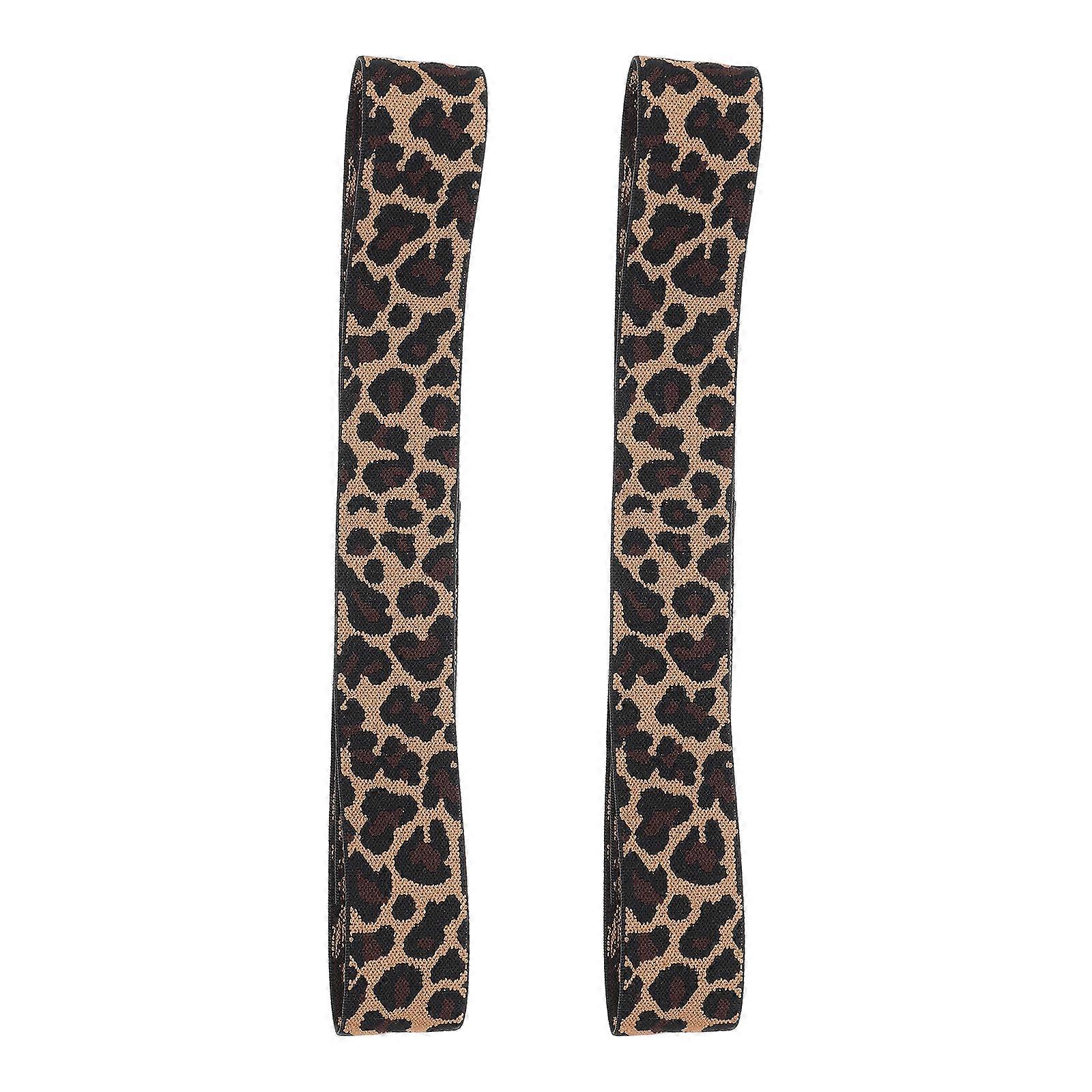 2pcs Practical Elastic Band Adjustable Fixed Leopard Headbands for Wig Caps