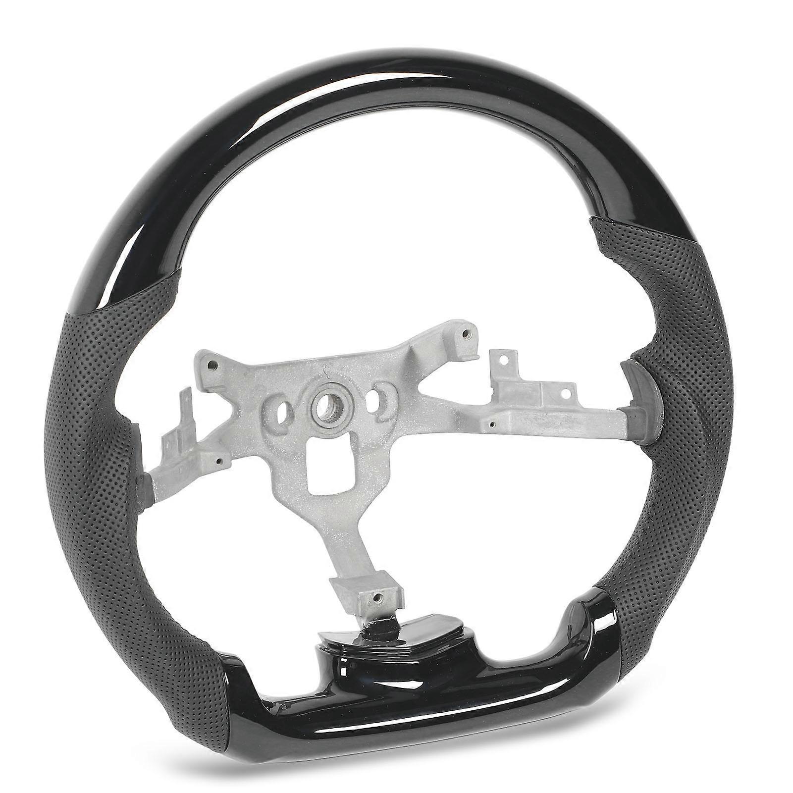 Gloss Black Hydro Dip Steering Wheel Perforated Leather