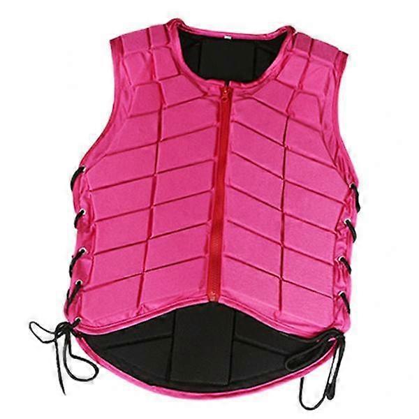 2xChaleco de Equitación Ecuestre Chaleco Protector Corporal Protector Caballo Chaleco Kids-M Rosa
