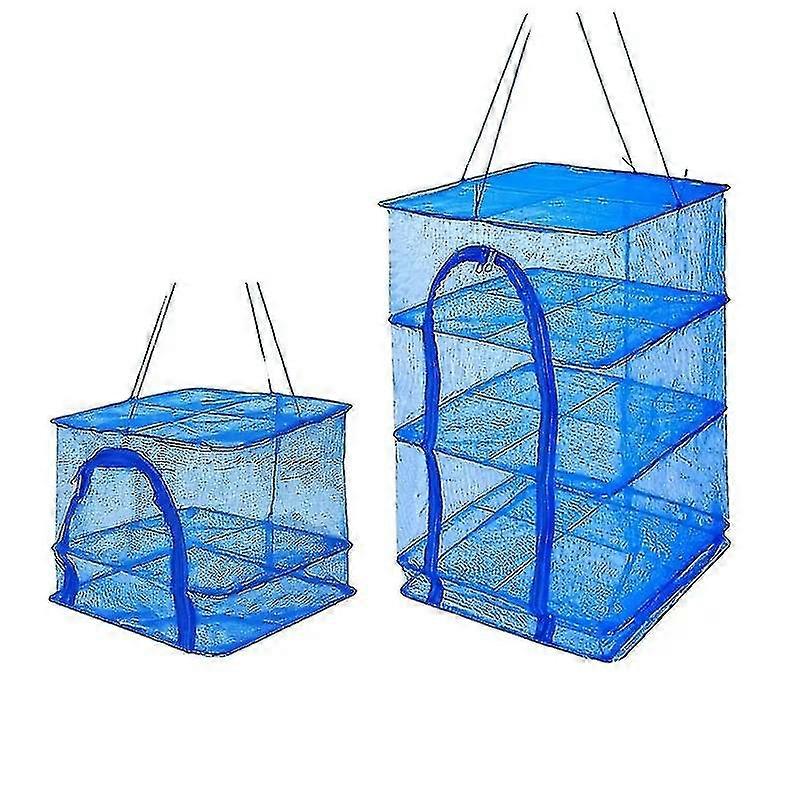 Nylon Foldable Fishing Net, Zipper Opening Hanging Drying Net For Shrimp Fish Fruit Vegetable Herb