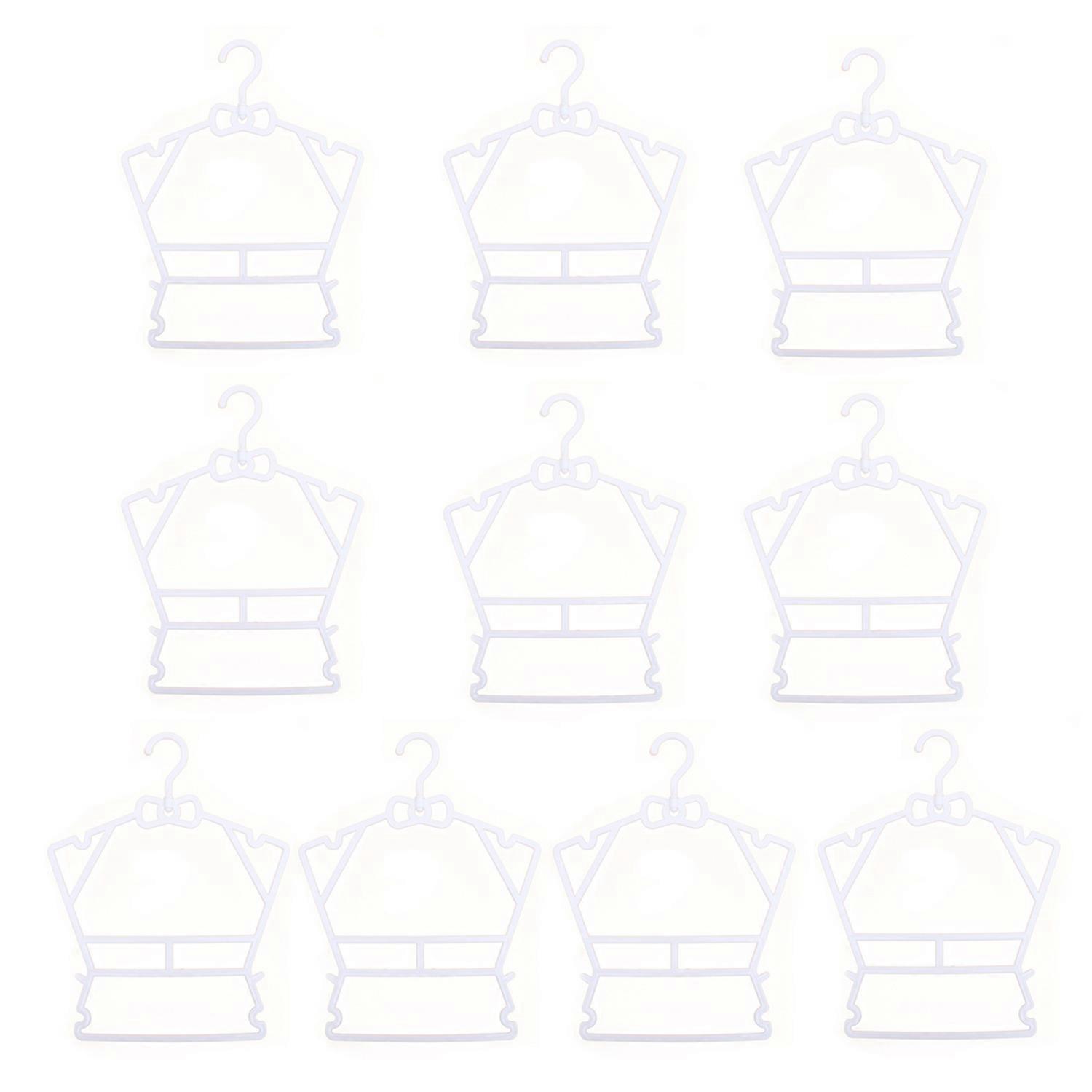 10Pcs Baby Clothes Hangers Conjoined Body Multifunctional Space-Saving Thickened Anti-slip Holding