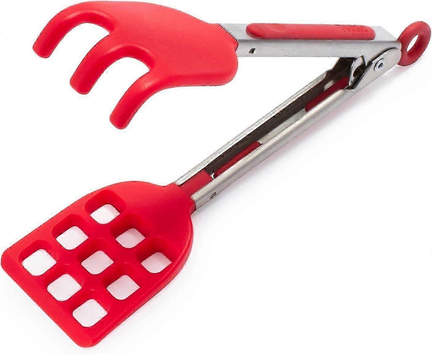 Waffle Tongs, Mini Silicone Easy-Grip, Non-Slip Handle, Candy Apple Red