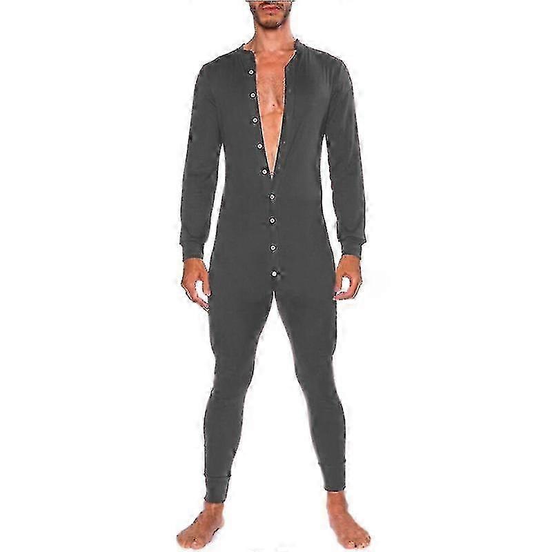 Thermo-Union-Anzug für Herren, langärmeliger einteiliger Pyjama