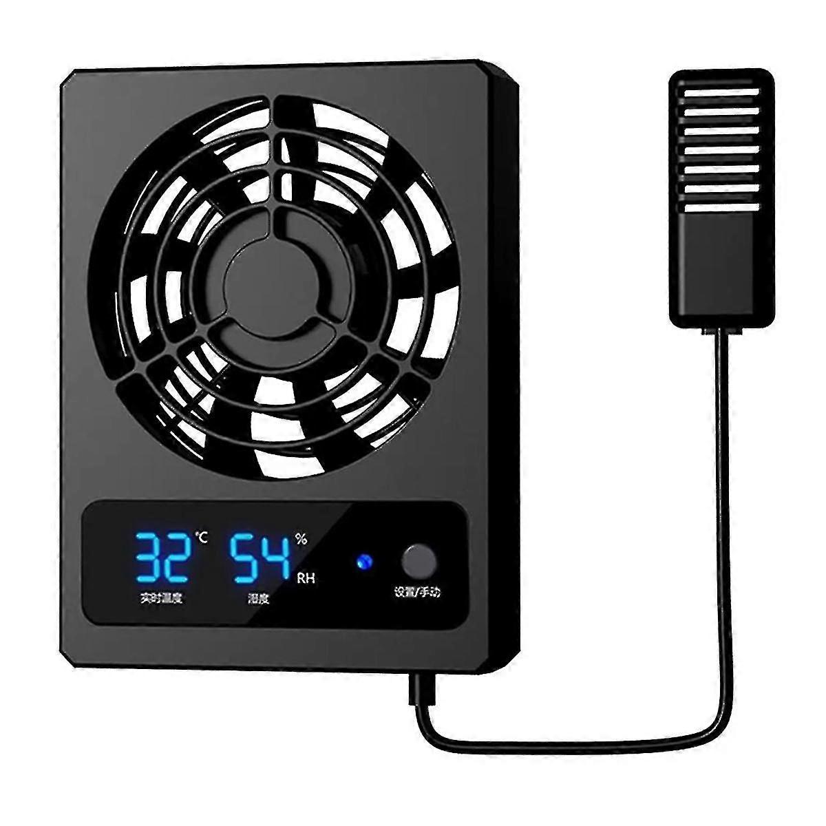 Smart Cooling Fan for Reptile Tank with LED Display Strong Wind Ventilation Fan Low Noise Cooling F