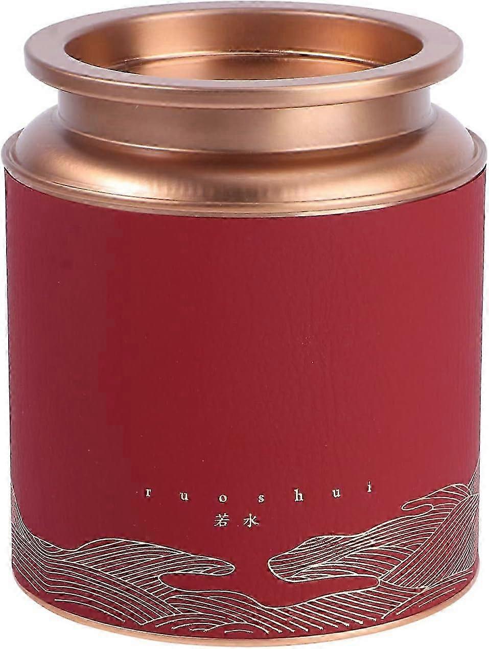 Airtight Tea Storage Containers with Double Lids, Round Tin Can Box