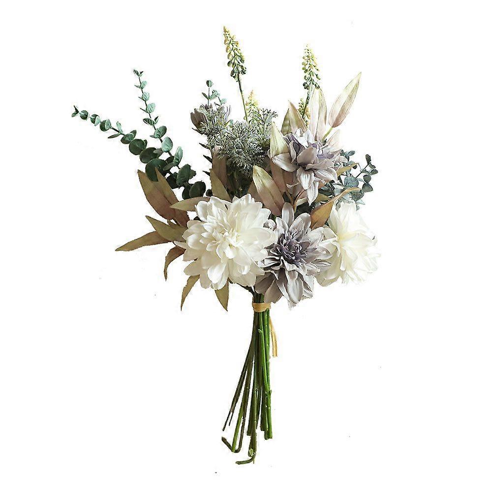 Home Decor Simulation Flowers-White Blue