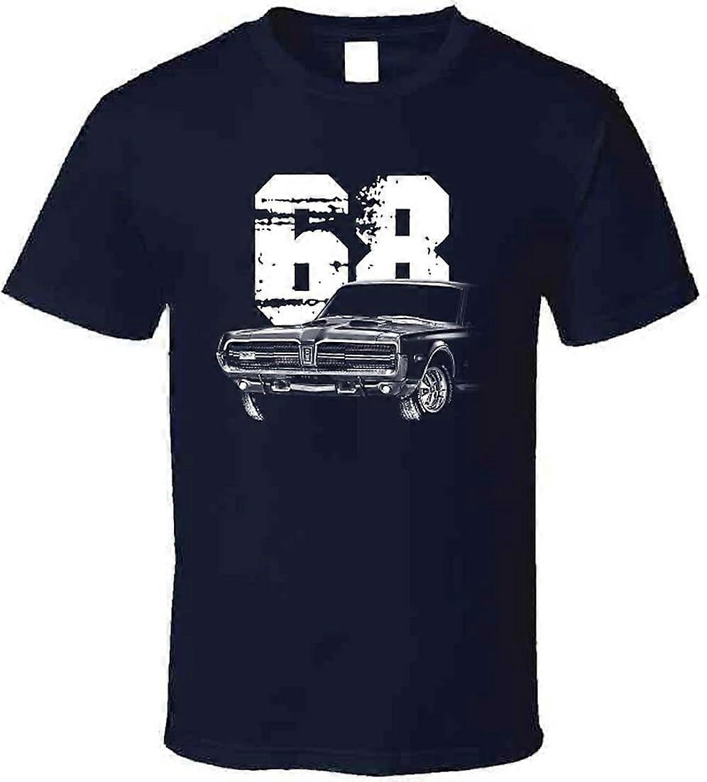 1968 Mercury Cougar Vue de face avec modèle Année T Shirt Style 001