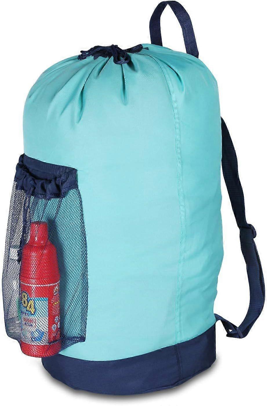 Backpack Laundry Bag, Laundry Backpack with Shoulder Straps and Mesh Pocket Durable Nylon Backpack Clothes Hamper Bag with Drawstring Closure for Coll