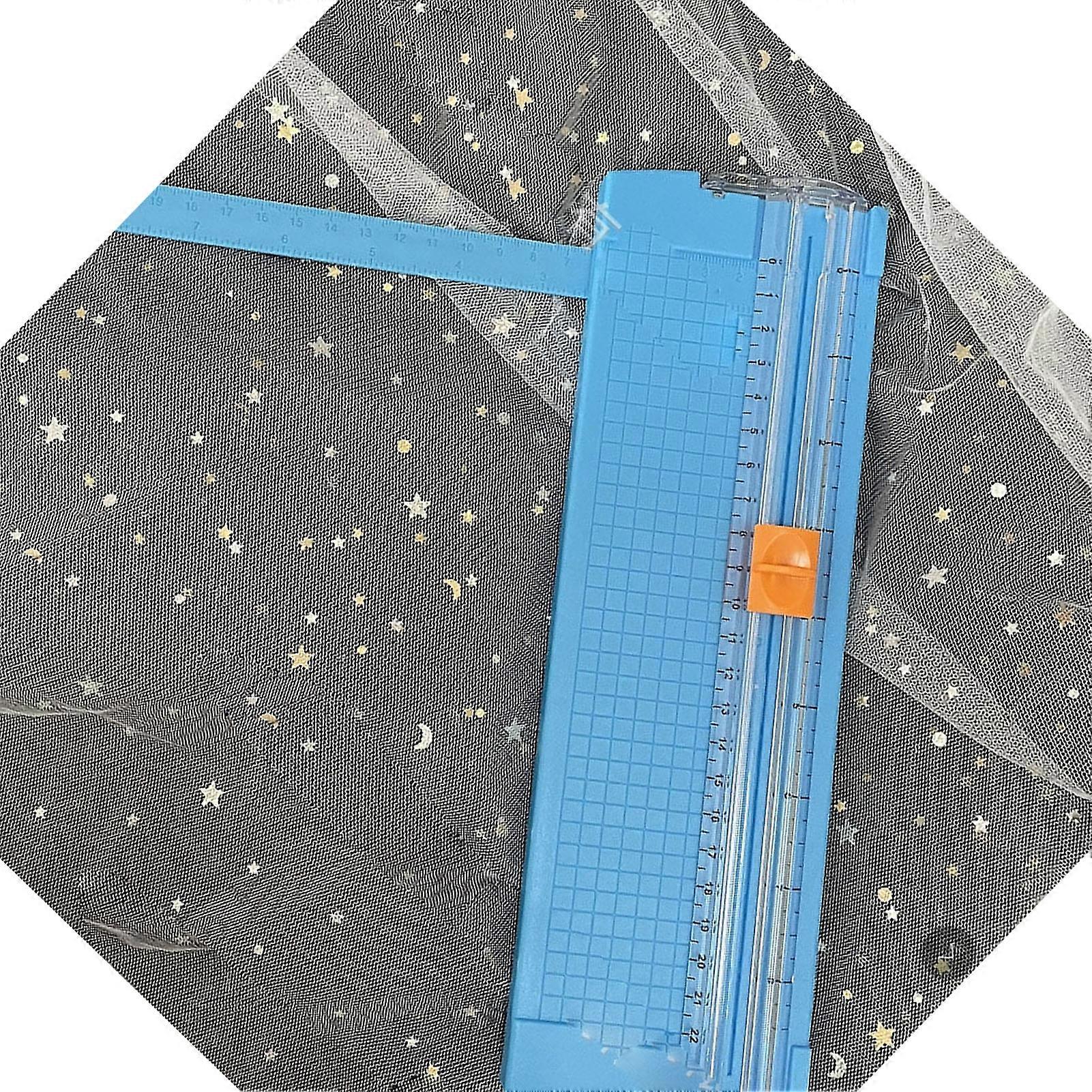 Blue Paper Cutter: Small Mini Folding with Clear Scale for Burr-Free Scrapbook Cutting