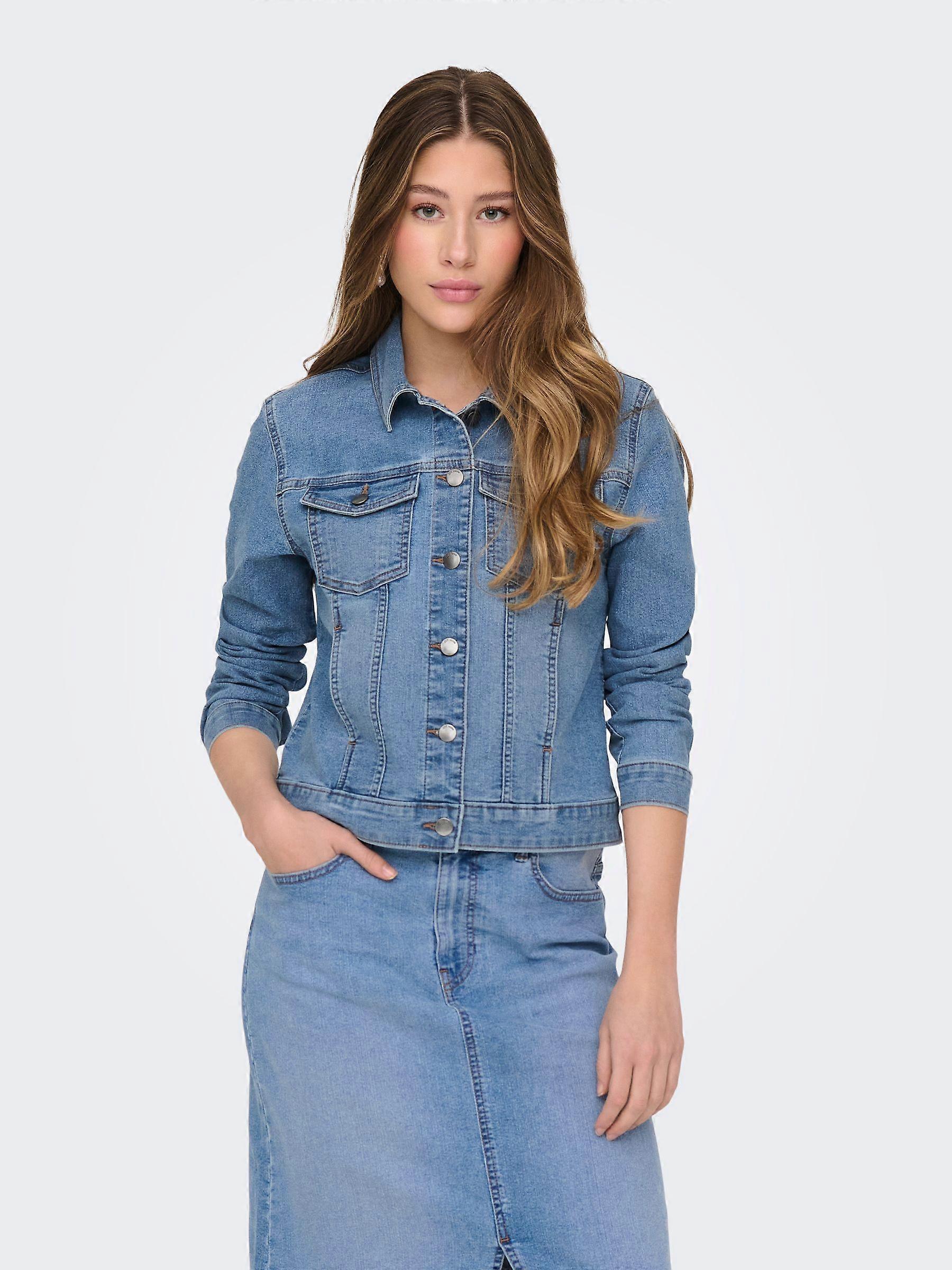 JDY Fitted Denim Jacket with Classic Cut and Buttons