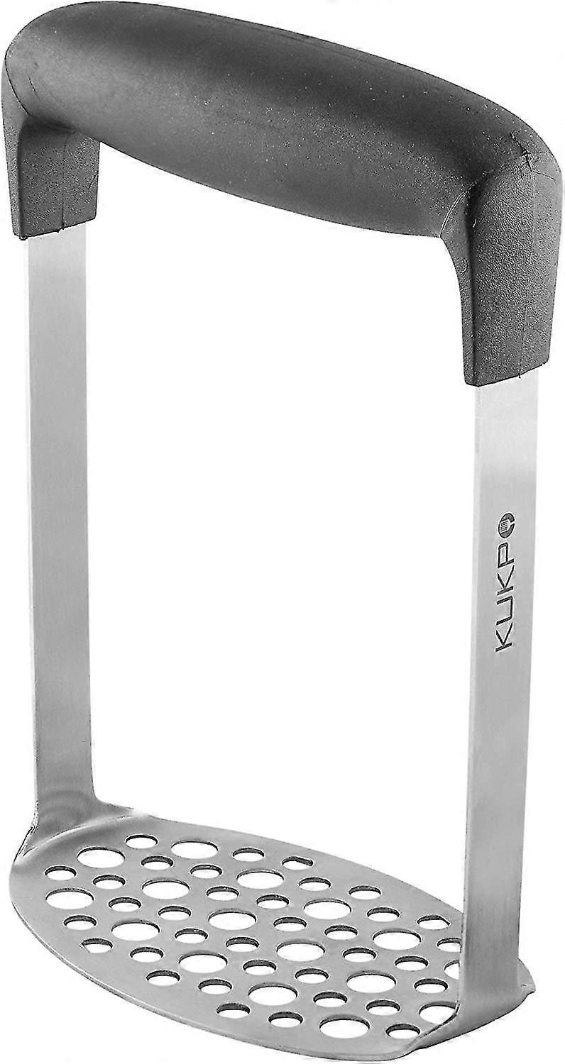Stainless Steel Potato Masher With Wide And Ergonomic Horizontal Handle. Fine Lattice Mash Plate For Smooth Mashed Potatoes,2045