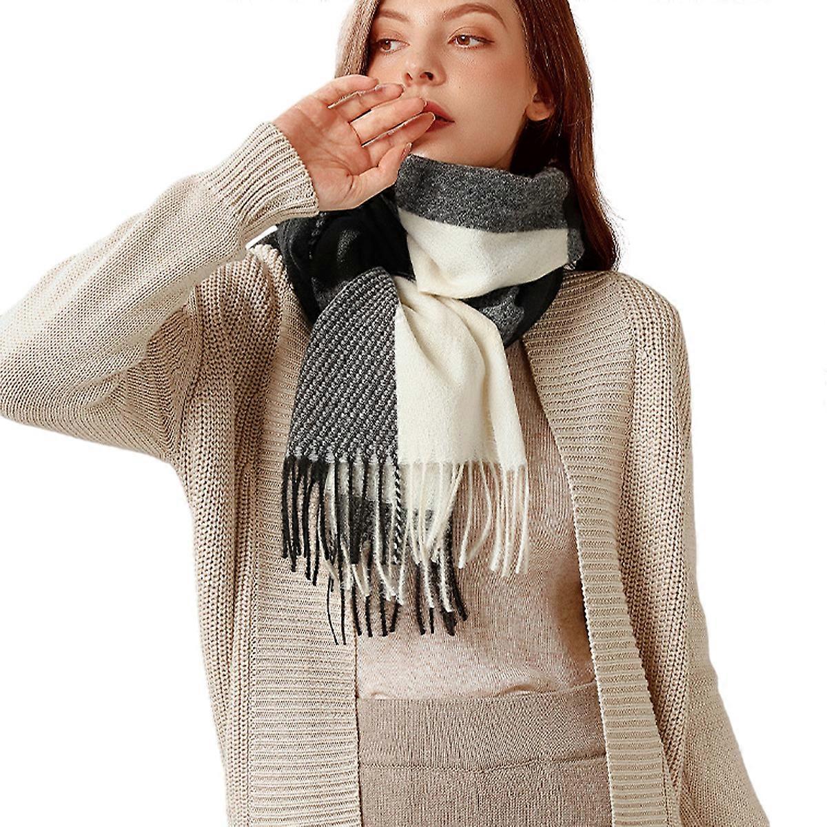 Women's Plaid Blanket, Oversized Winter Scarf