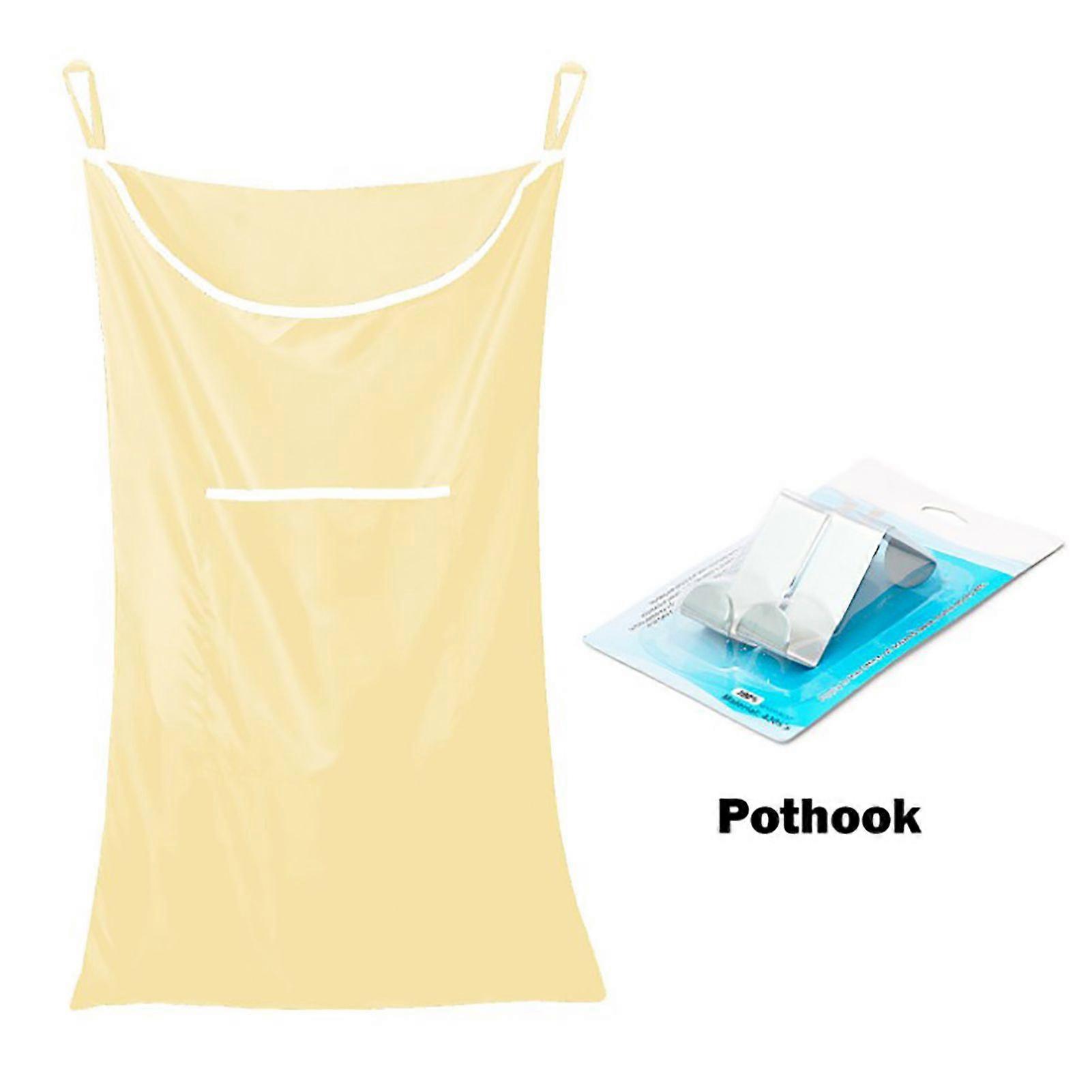 Portable Door Hanging Laundry Bag Space Saving Wall Hanging Laundry Bag with 2 Hooks