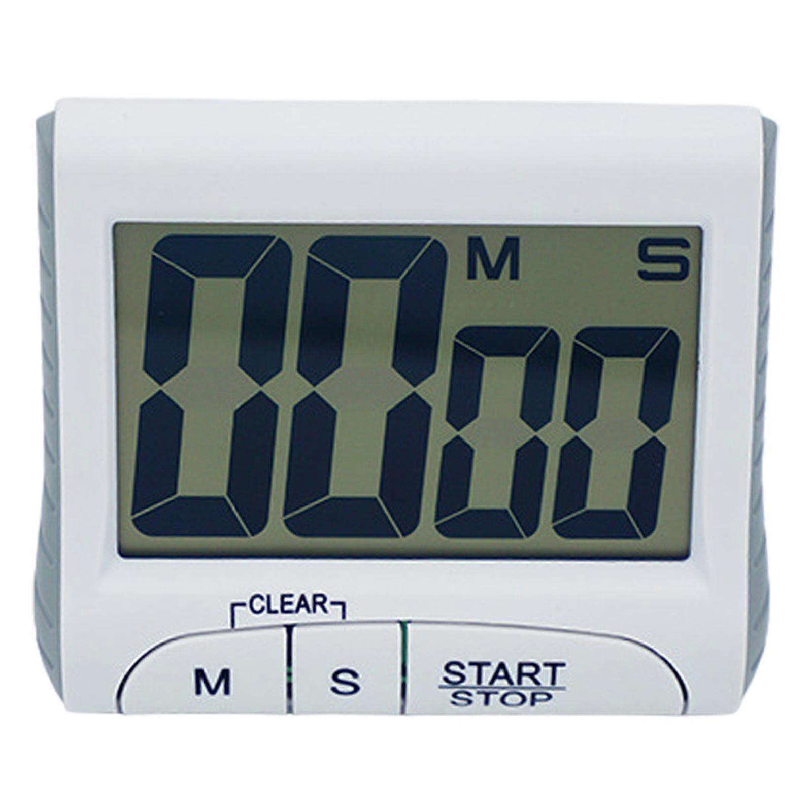 Large Display Kitchen Timer Practical Digital Kitchen Timer Magnetic Back Loud Alarm For Precise Cooking White