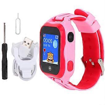 Vattentät Barn GPS Positionering Klocka Kamera SOS Väckarklocka Barn Smartwatch (Rosa)