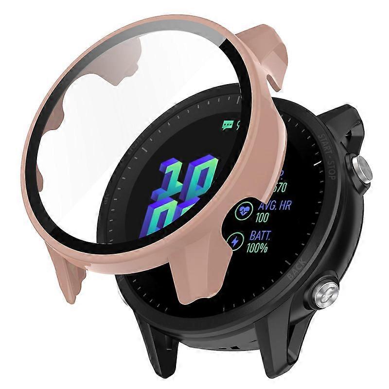 Para Garmin Forerunner 955 Full Protection Hard PC Watch Case Capa com protetor de tela de vidro temperado