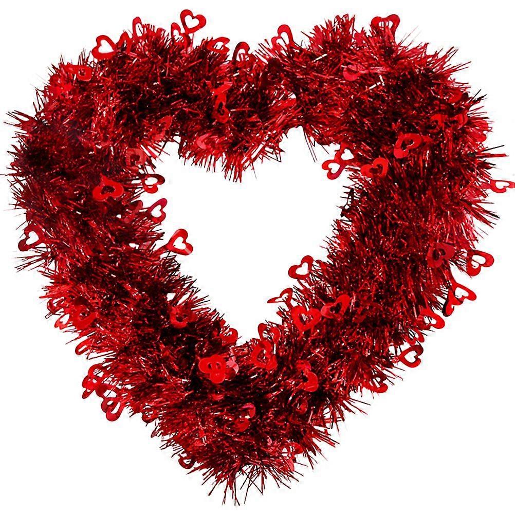 Valentine's Day Wreath Decorative Front Door Wreath Heart Shaped Wreath for Valentine's Day