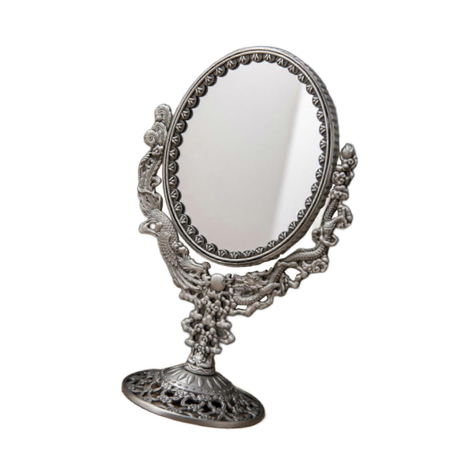 Dressing Table Mirror Oval Dressing Mirror Rotation Luxury with Stand Stable