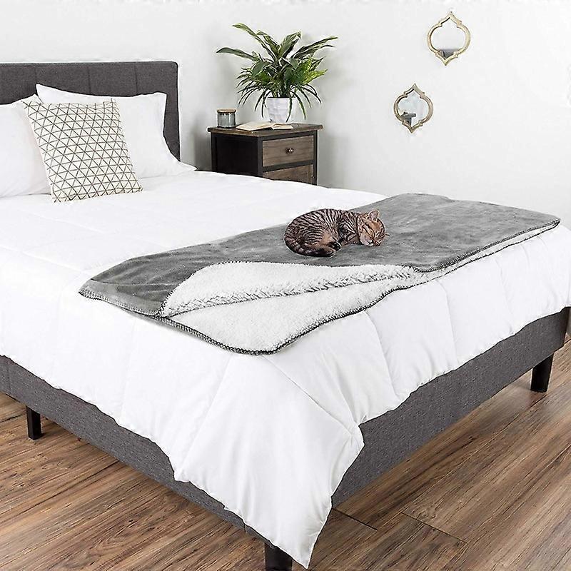 Reversible soft plush pet blanket for a more comfortable travel couch