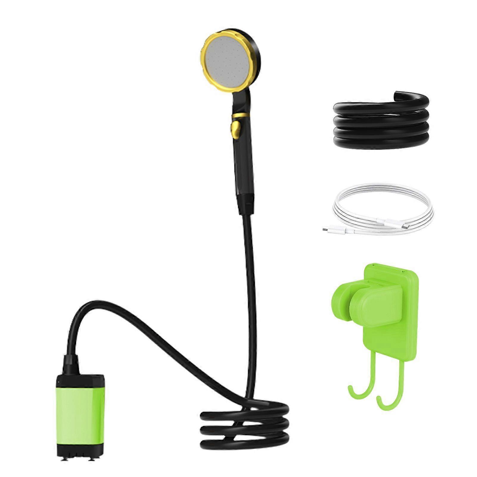 Portable Shower Electric Camping Shower with Full Digital Display of Temperature Remain Battery 2 Modes Outdoors Camp Shower Pump Built-in 7800mAh Rec