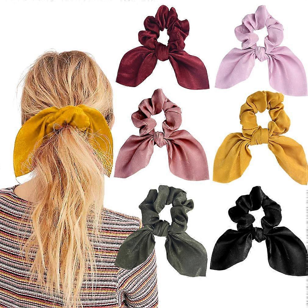 Chouchous élégants pour cheveux, Porte-queue de cheval en tissu satiné pour cheveux épais, Élastiques en velours Chouchous en velours pour femmes filles, non dommageables pour les cheveux,