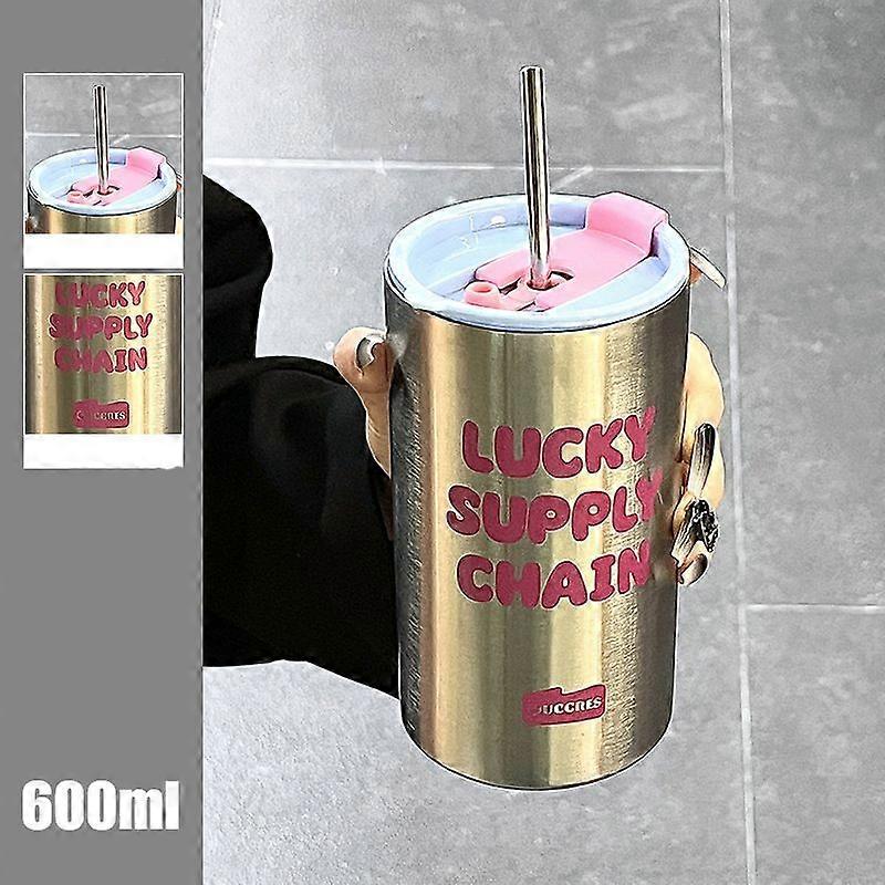 20oz Tumbler,Insulated Travel Coffee Mug with Lid and Straws,Stainless Steel Coffee Tumbler-Silver