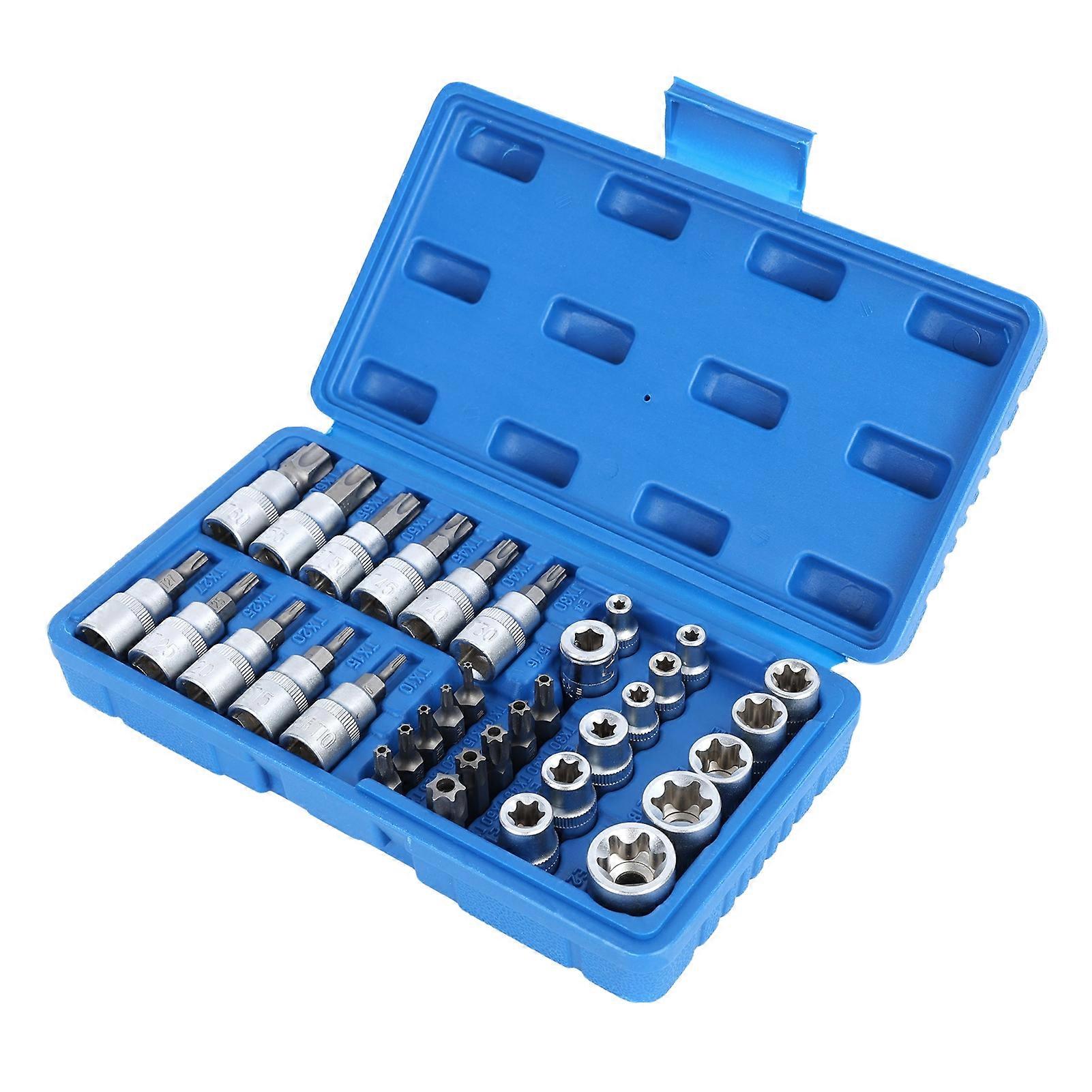 Universal Impact Socket Set, E10-E24 External Torque Socket Kit, Wrench Impact Socket, Metric Socket Set Auto Repair Tool 