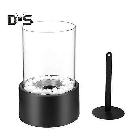 Desktop Firepit with Clear Glass Cover Indoor Outdoor Backyard Balcony Patio Table Fireplace Heavy Duty Portable Stove Burner Warmer Decoration