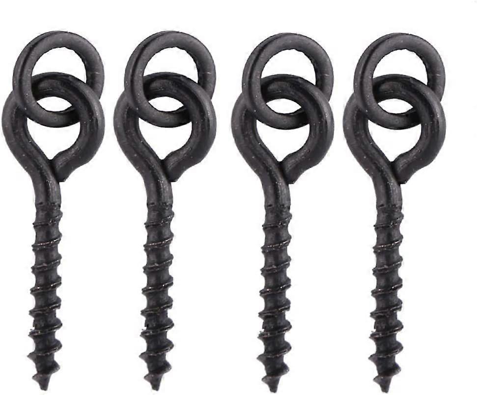 30 x Fishing Carp Bait Screw With Round Link Loop Swivels Carp Fishing Terminal Rig Tackle