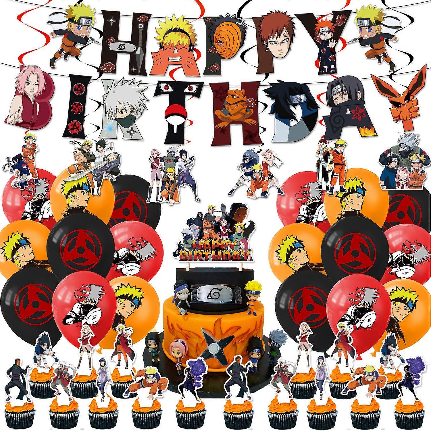 NARUTO - ナルト - 誕生日の装飾 、 NARUTO - ナルト - 誕生日の装飾、 NARUTO - ナルト - バルーン、 NARUTO - ナルト - バナー、 NARUTO - ナルト - カップケーキ