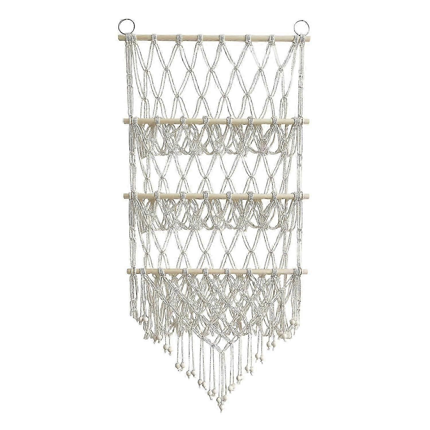 Stuffed Animal Net Hand-Woven Hammock Net W Hanging Macrame Soft Stuffed Toy