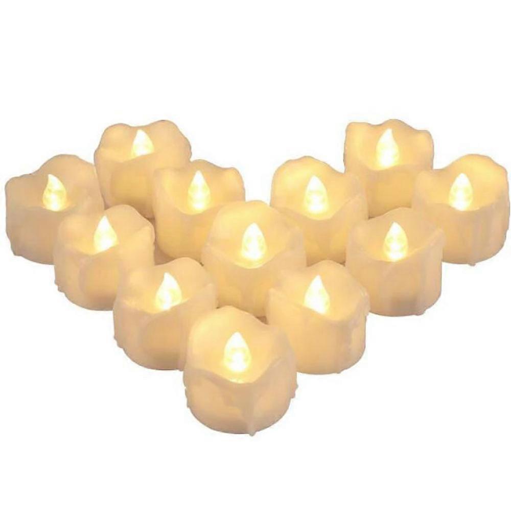 Battery Operated Candles with 400 Hours Battery Life, Timer Function, Set of 12, Yellow Light for Timeless Decor