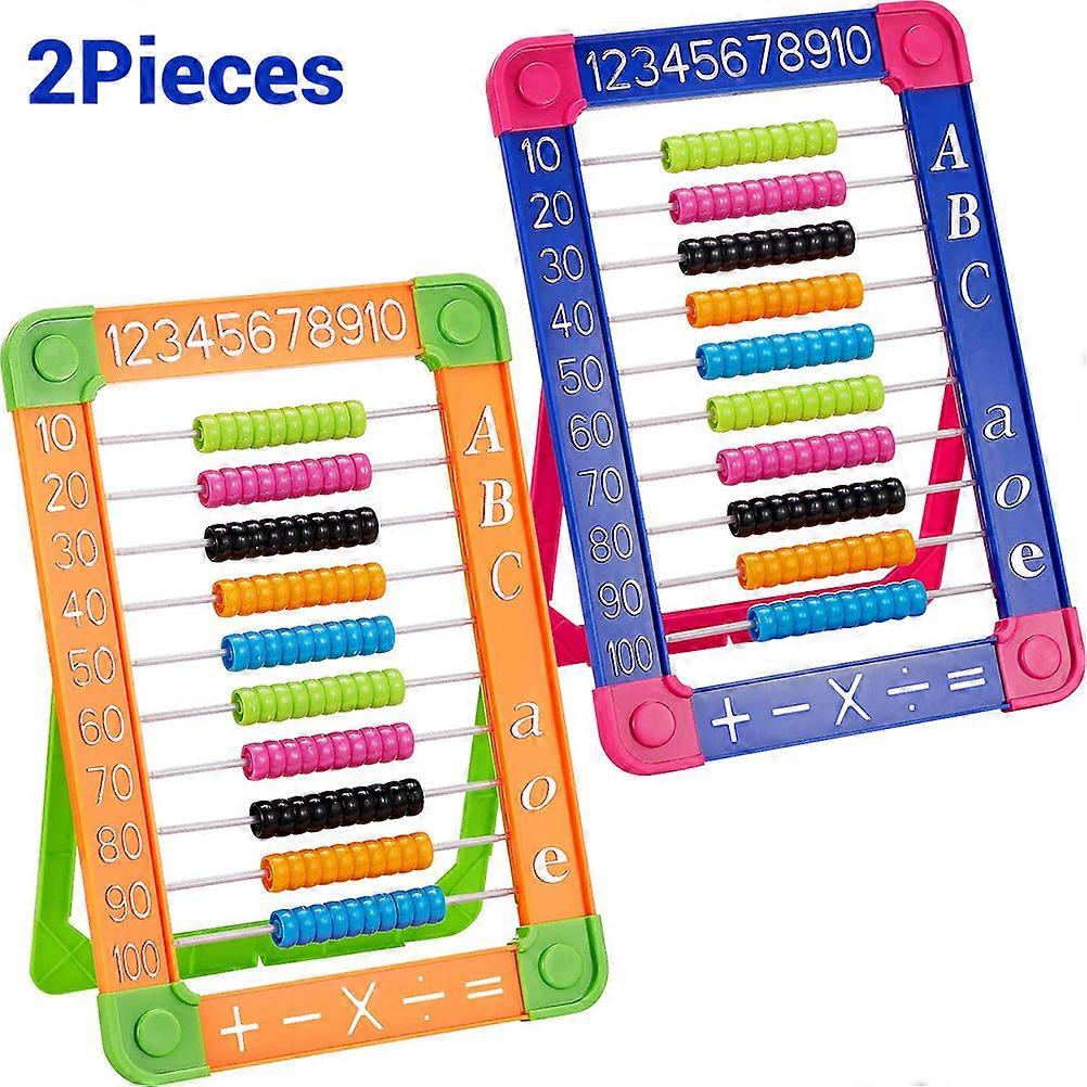 2 pcs Random Color Plastic Abacus Row Number Toys Kids Math Educational Counting Tools with Beads
