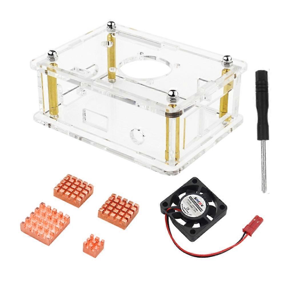 For Orange Pi 3 LTS Case Acrylic Enclosure Transparent Shell Heatsink