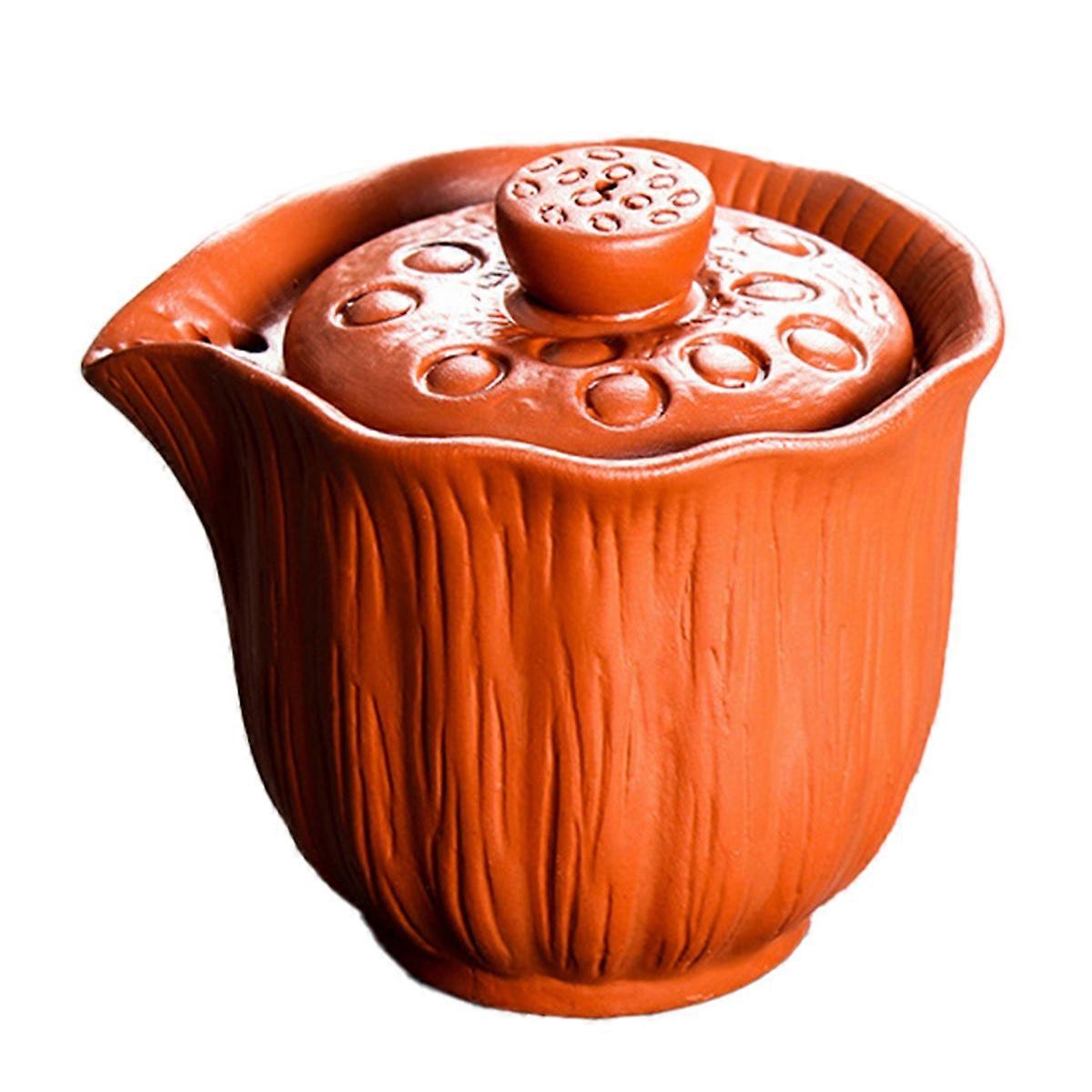 200ml Authentic Clay Teapot Anti-Hot Tea Set Orange&Red