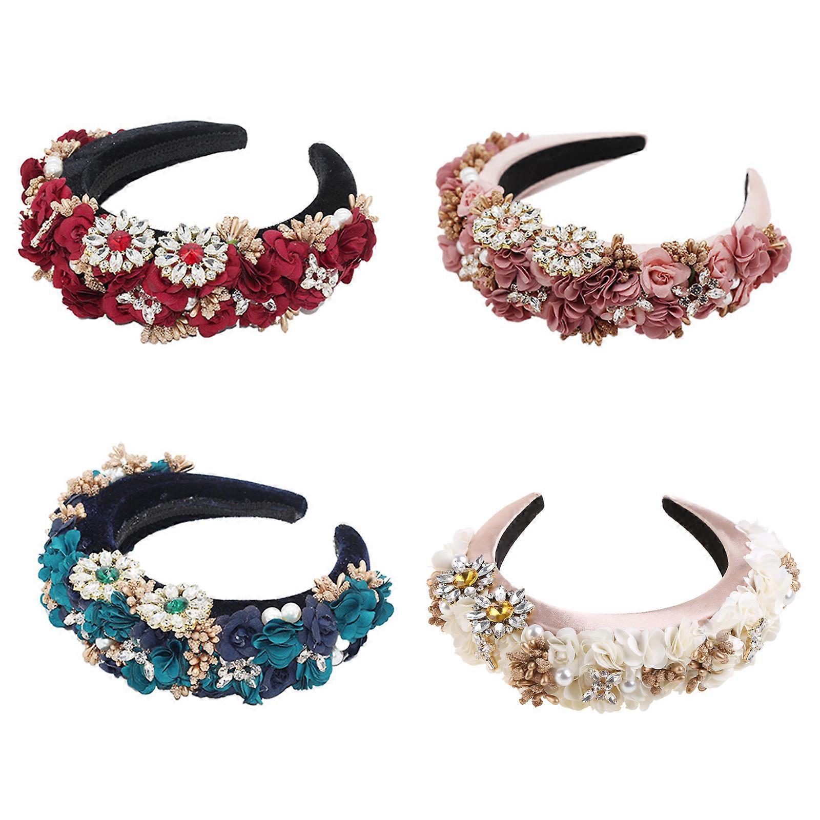 Baroque Rhinestone Flower Padded Headband Amazon.com : Rhinestone Padded Headband Baroque Crystal  main image 3