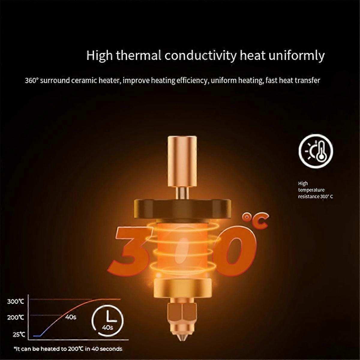 For Creality K1 / K1 Max Hotend Kit Ceramic Heating Block Nozzle