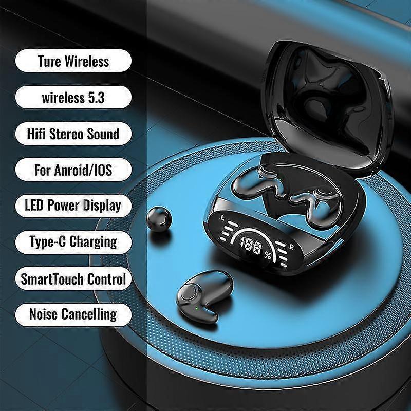 Invisible Sleep Wireless Earbuds Bluetooth 5.3 Charging Case