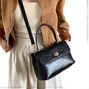  Allsidig klaff skulderveske for kvinner PU skinn Turn Lock Crossbody håndveske
