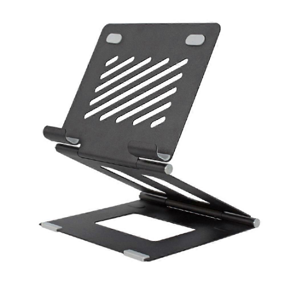 Foldable Laptop Cooling Riser Adjustable Folding Tablet Notebook Holder Bracket Cooler Rack Universal Black
