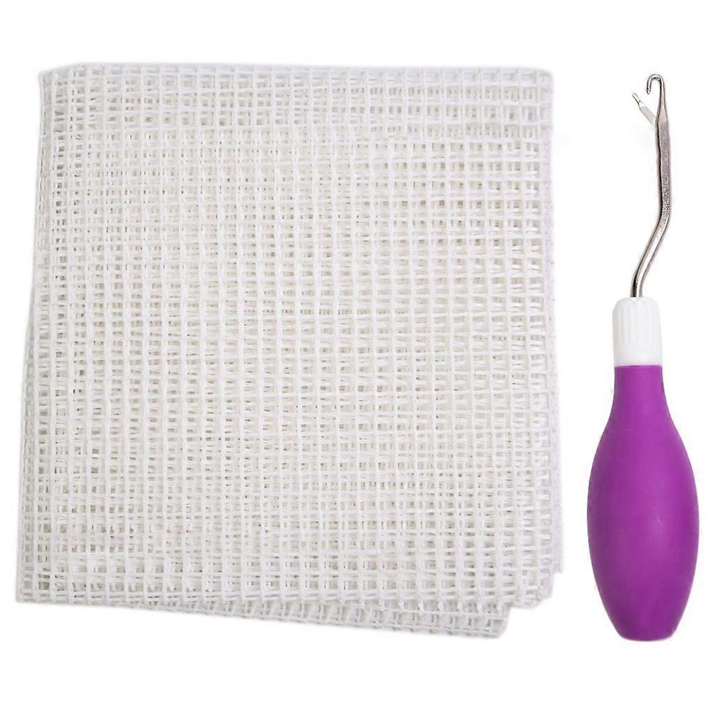 Bent Locking Hook Crochet Needle with Mesh Canvas