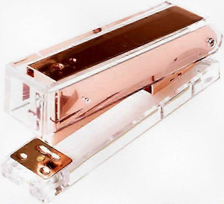 Elegant Rose Gold Acrylic Stapler - Modern Manual Desktop Stapler for Office & Workspace Accessories