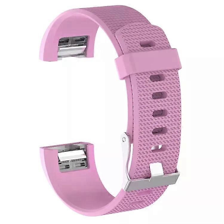 Fitbit Charge 2 Silicone Watch Band-Common Texture,Size L,White/Pink Pink