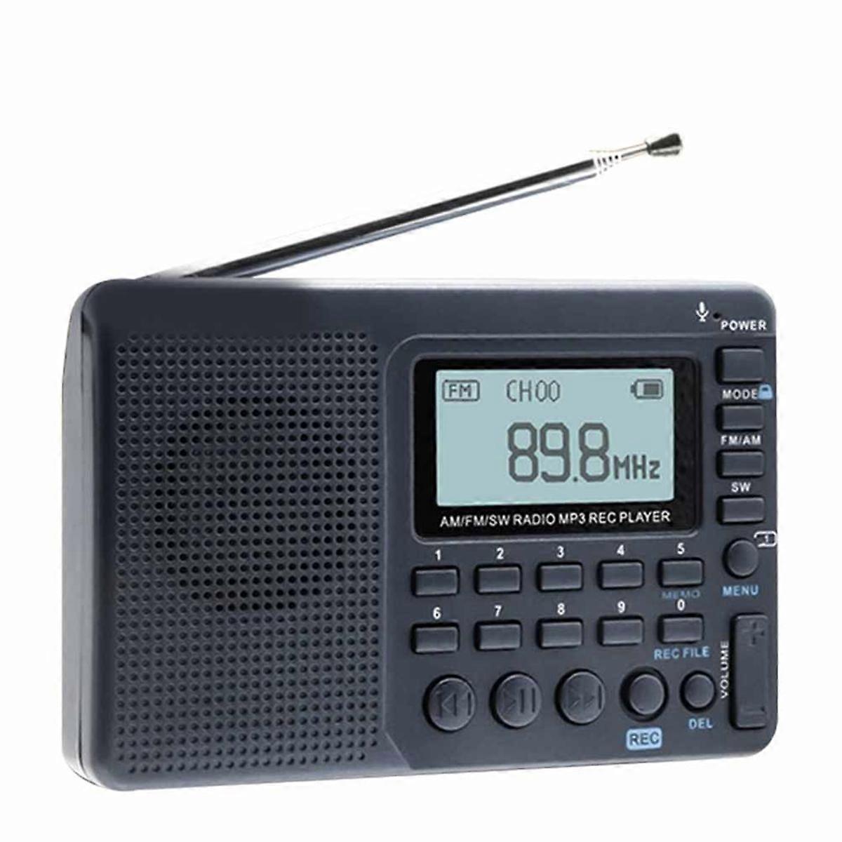 RETEKESS V115 Portable Radio FM/AM/SW Bands, USB Recorder, Speaker, Ideal for Elders