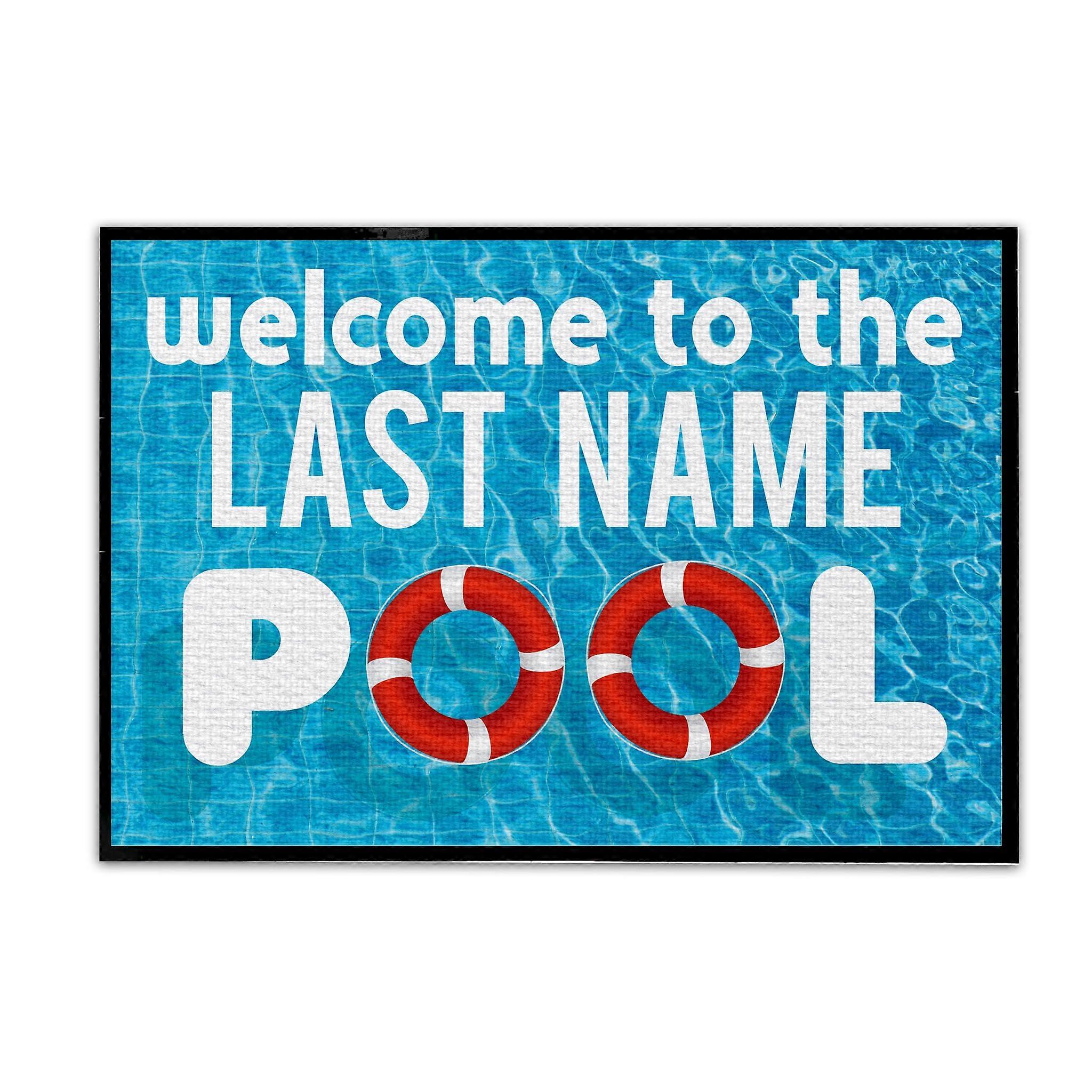 Custom Doormat for Swimming Pool Welcome to The Pool 24x36 Inches