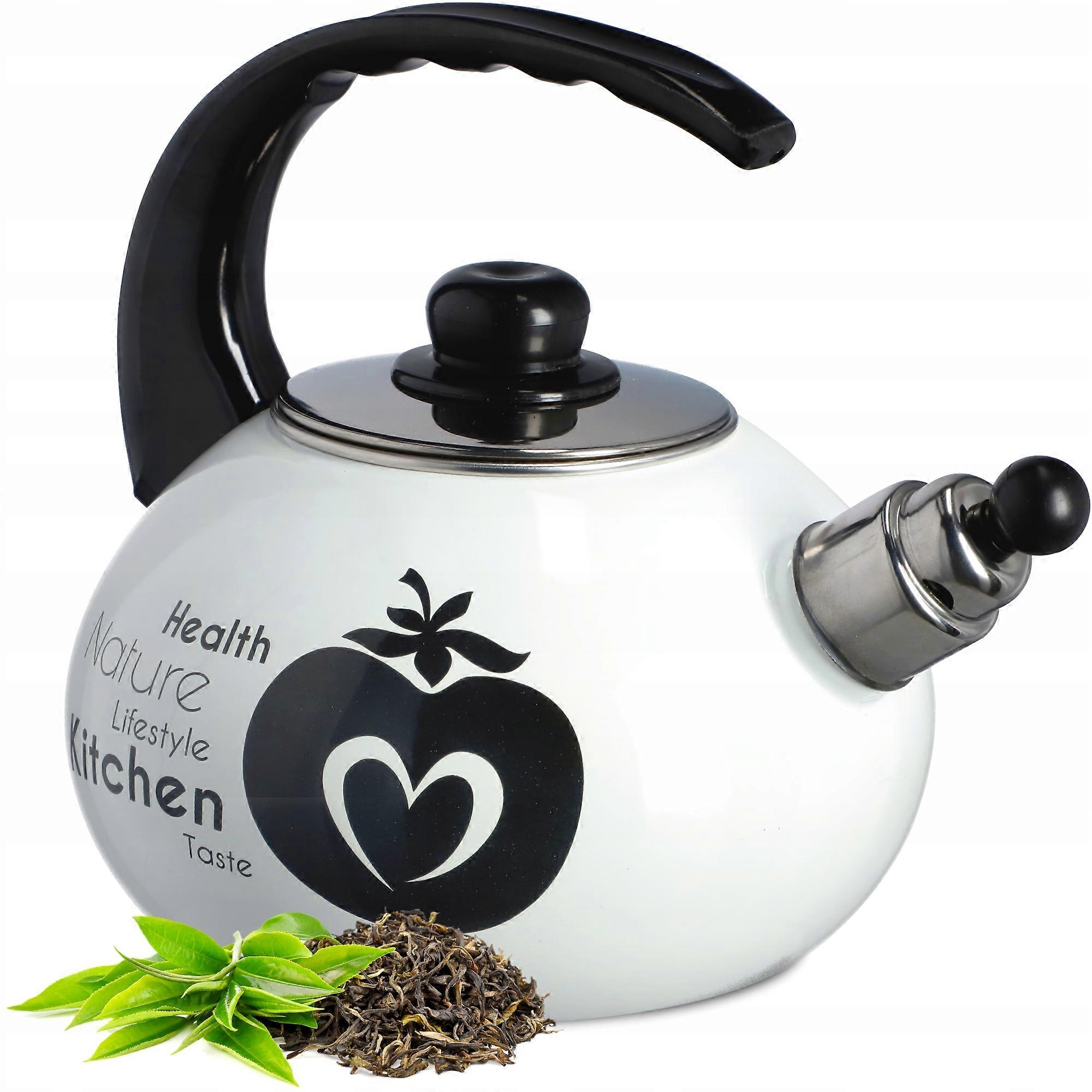 KADAX Geëmailleerde Fluitketel 2,2L, Wit