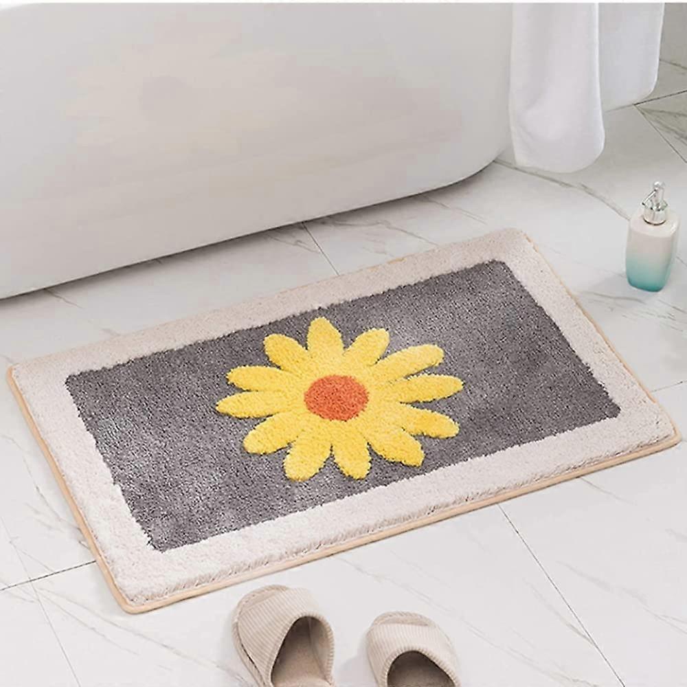 Chenille Non Slip Bathroom Rug 45x65cm, Extra Soft Fluffy Microfiber, Absorbent and Machine-Washable Area Mat