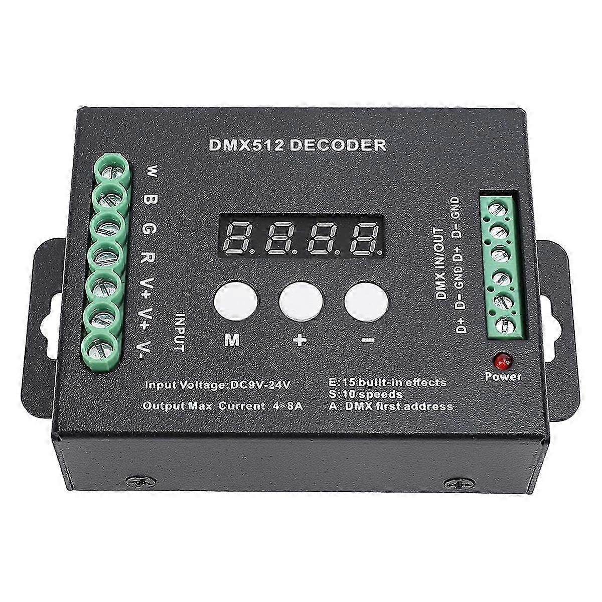 Decoder LED, controller RGBW DMX512, 15 effetti di luce integrati, per modulo di illuminazione da palco, RGBW